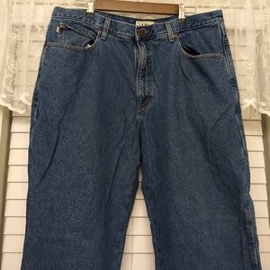 Men's LL Bean flannel lined blue jeans 38x37 1/2